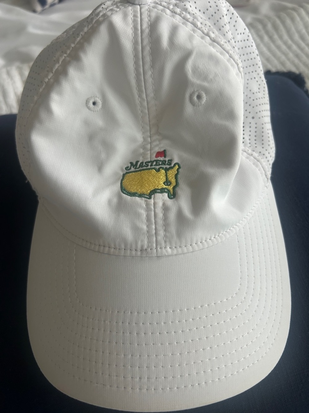 Masters White Golf Hat with Yellow & Green Logo